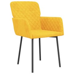 vidaXL Valgomojo kėdės, 2vnt., geltonos spalvos, aksomas цена и информация | Стулья для кухни и столовой | pigu.lt