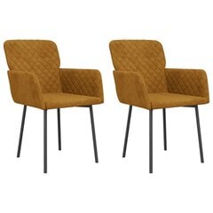 Valgomojo kėdės, 2vnt., rudos spalvos, aksomas kaina ir informacija | Virtuvės ir valgomojo kėdės | pigu.lt
