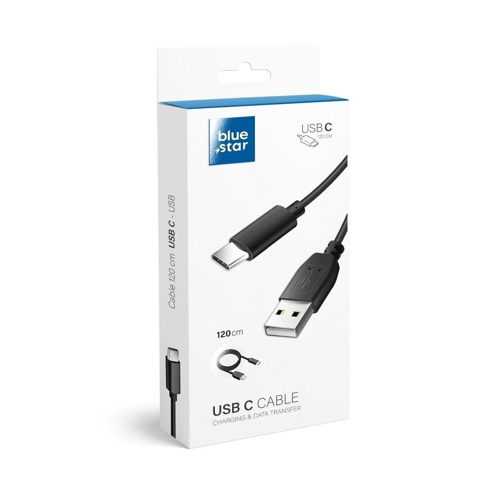 Blue Star Lite USB į USB tipo C USB įkrovimo ir duomenų kabelis Įkrovimas ir duomenų perdavimas kaina ir informacija | Laidai telefonams | pigu.lt