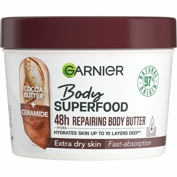 Kūno sviestas su kakava Garnier Body Superfood 380 ml цена и информация | Kūno kremai, losjonai | pigu.lt