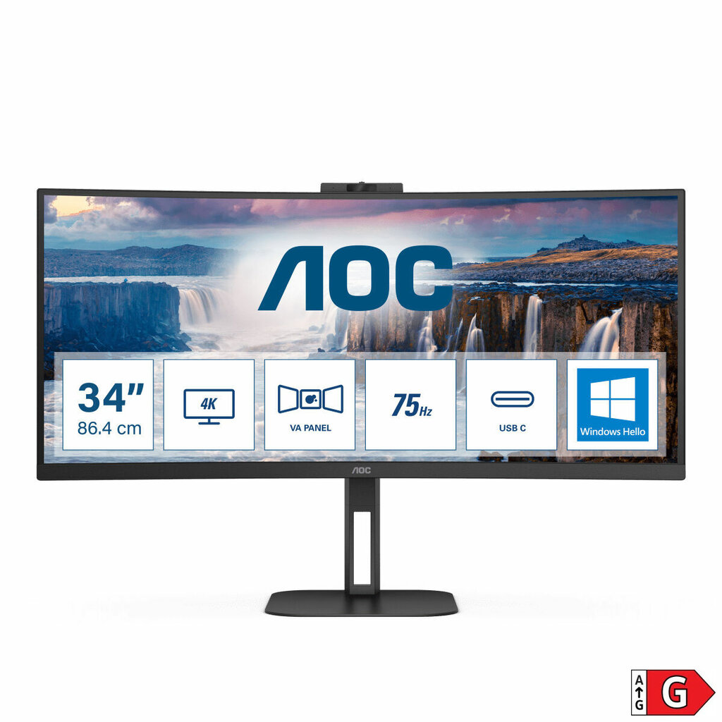 AOC CU34V5CW/BK цена и информация | Monitoriai | pigu.lt