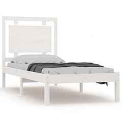 Каркас кровати, белый, 75x190см, массив дерева, односпальный цена и информация | Кровати | pigu.lt