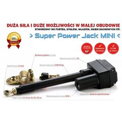 Linijinė pavara Super Power Jack Mini 1000N 5.4mm/s 12V kaina ir informacija | Mechaniniai įrankiai | pigu.lt