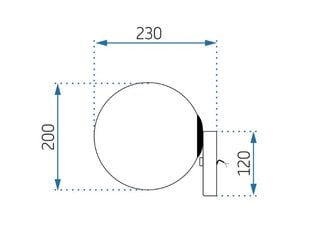 Stiklo sferinis sieninis šviestuvas juodas APP949-1W kaina ir informacija | Sieniniai šviestuvai | pigu.lt