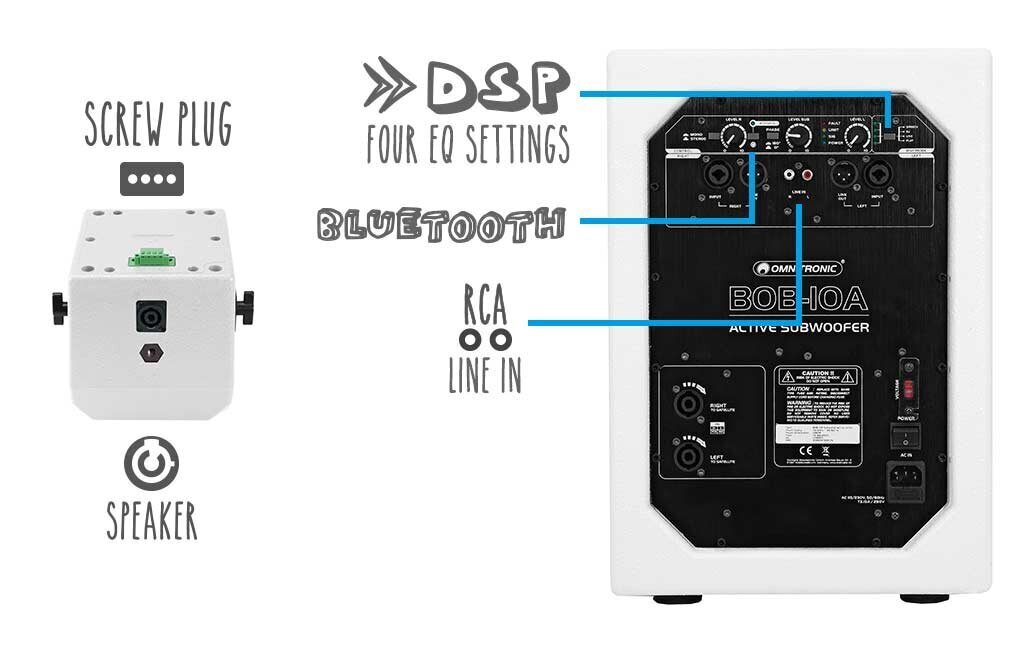 Omnitronic BOB-10A SW + 8x BOB-4 SW kaina ir informacija | Garso kolonėlės | pigu.lt