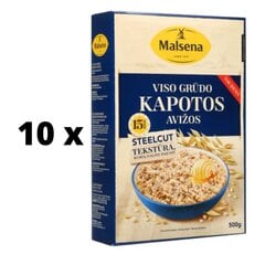 Kapotos avižos Malsena, viso grūdo, 500g x 10 vnt. pakuotė kaina ir informacija | Kruopos, dribsniai, košės | pigu.lt