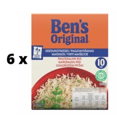 Ilgagrūdžiai ryžiai Ben's Original maišeliuose, 500g x 6 vnt. pakuotė kaina ir informacija | Kruopos, dribsniai, košės | pigu.lt
