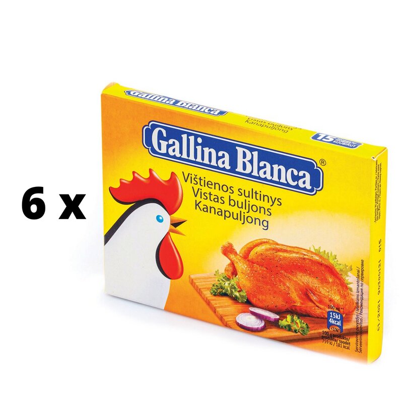 Vištienos sultinys Gallina Blanca, 15 vnt., 150 g x 6 pak. pakuotė kaina ir informacija | Sriubos, sultiniai | pigu.lt