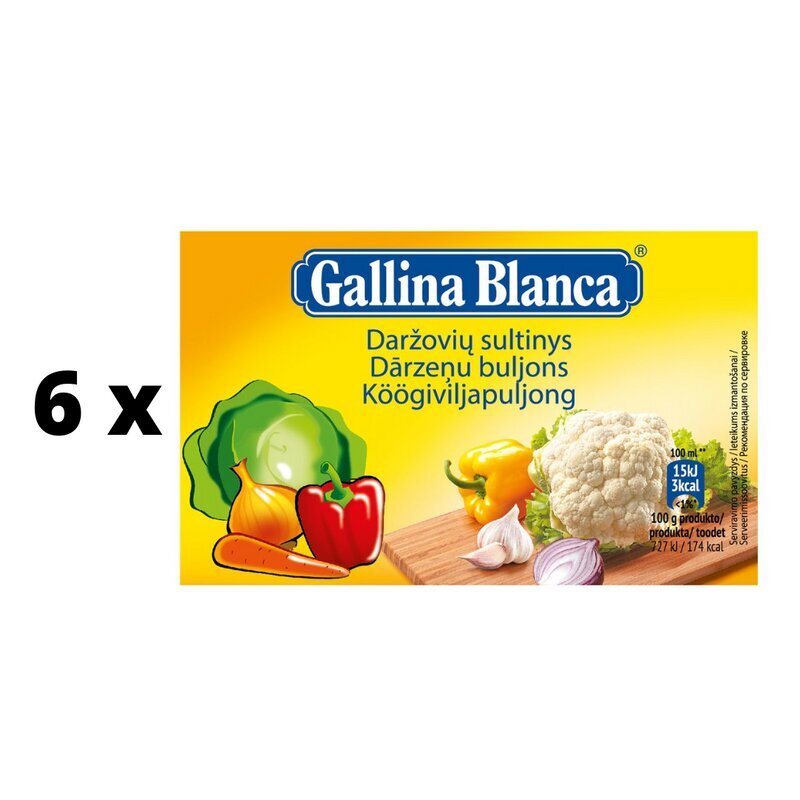Daržovių sultinys Gallina Blanca, 12vnt. x 6 pak. pakuotė kaina ir informacija | Sriubos, sultiniai | pigu.lt