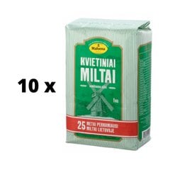 Miltai MALSENA, kvietiniai, aukšč. rūšies, 550D, 1 kg x 10 vnt. pakuotė kaina ir informacija | Miltai | pigu.lt