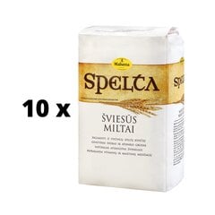 Kvietiniai miltai SPELTA, šviesūs, 1 kg x 10 vnt. pakuotė kaina ir informacija | Miltai | pigu.lt