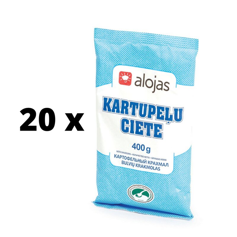 Bulvių krakmolas ALOJAS, 400g x 20 vnt. pakuotė kaina ir informacija | Priedai maistui ruošti | pigu.lt