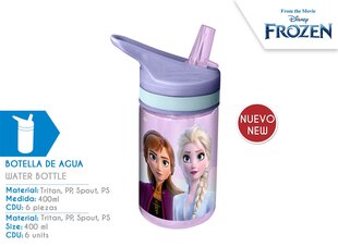 Water bottle 400 ml Frozen FR22063 KiDS Licensing цена и информация | Фляга | pigu.lt