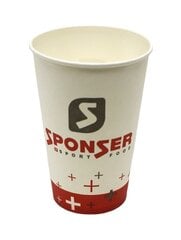 Gėrimų puodelis Sponser, baltas kaina ir informacija | Kiti dviračių priedai ir aksesuarai | pigu.lt