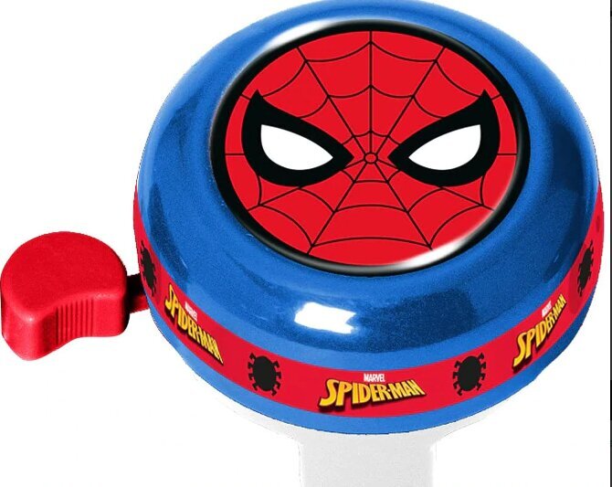 Dviračio skambutis Stamp Spiderman, raudonas/mėlynas kaina ir informacija | Dviračių skambučiai, signalai | pigu.lt