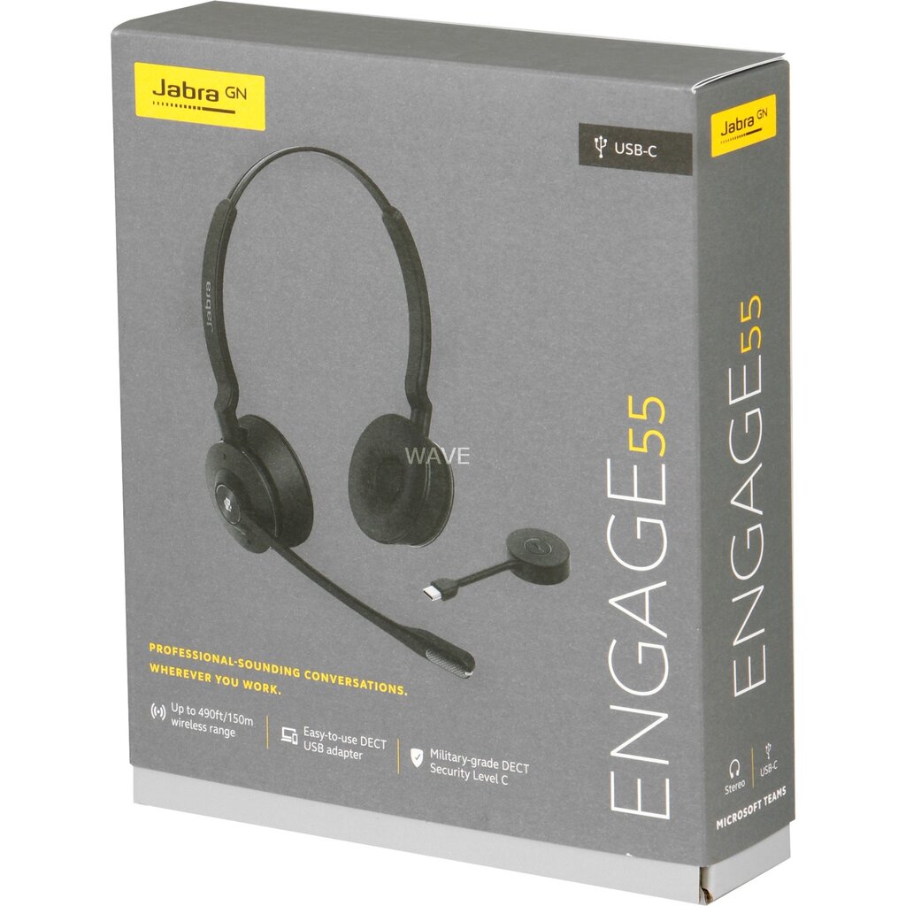 Jabra Engage 55Stereo kaina ir informacija | Ausinės | pigu.lt