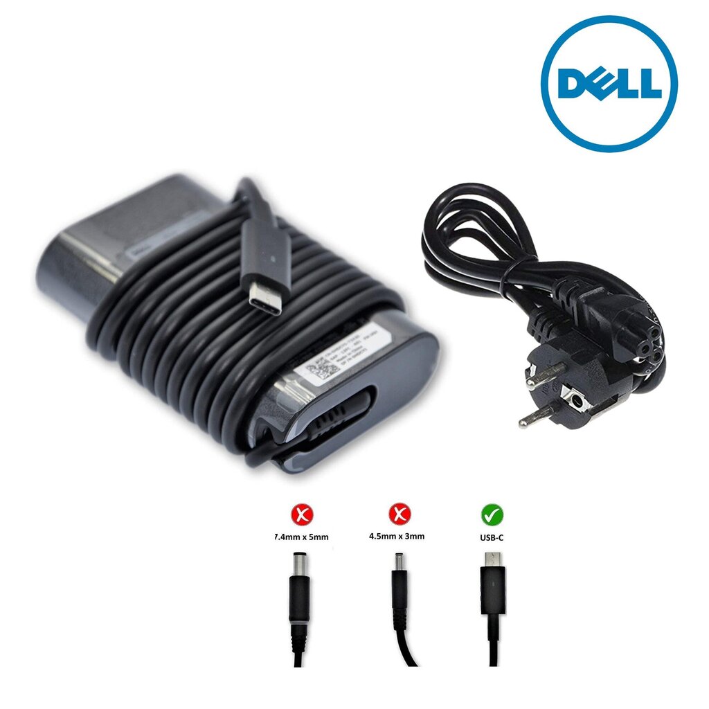 Dell 45W P13YF su ES kabeliu kaina ir informacija | Įkrovikliai nešiojamiems kompiuteriams | pigu.lt
