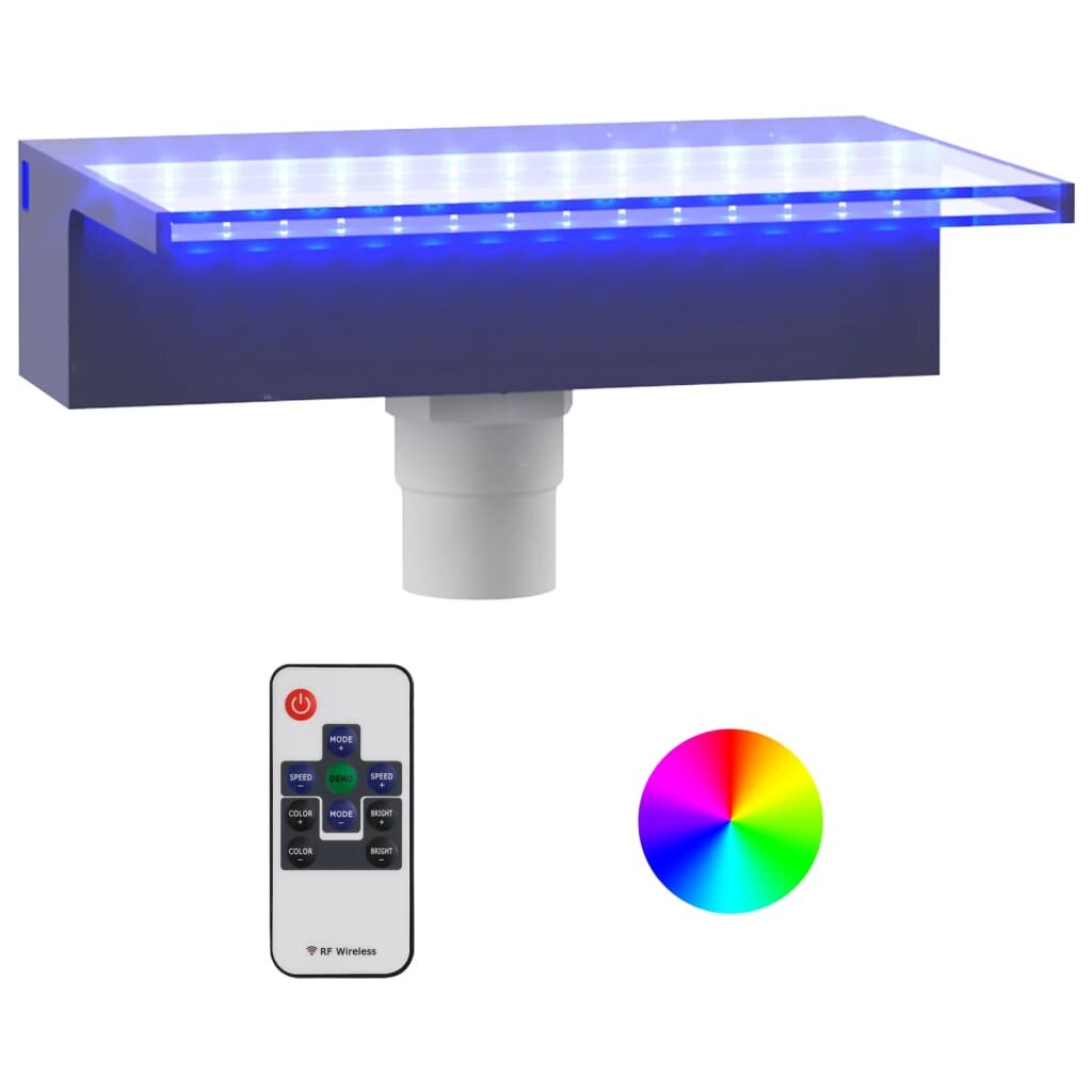 Krioklys su įvairių spalvų led lemputėmis, 30 cm kaina ir informacija | Sodo dekoracijos | pigu.lt