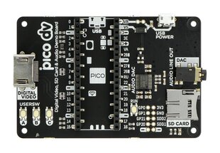 Pimoroni Pico DV Demo Base - garso/vaizdo išplėtimas, skirtas Raspberry Pi Pico - PiMoroni PIM588 kaina ir informacija | Atviro kodo elektronika | pigu.lt