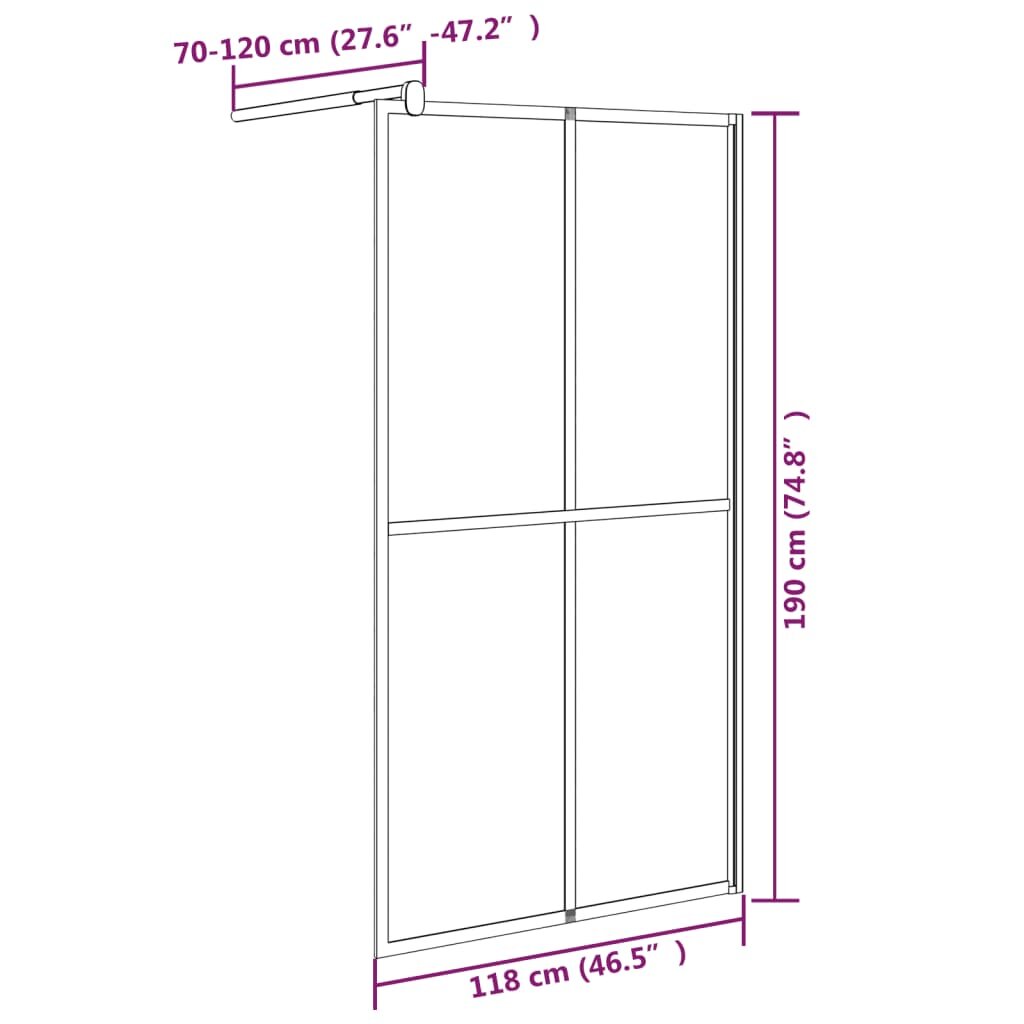 Dušo sienelė 118x190 cm kaina ir informacija | Dušo durys ir sienelės | pigu.lt