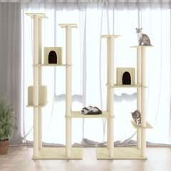 Draskyklė katėms su stovais iš sizalio, kreminės spalvos, 174cm kaina ir informacija | Draskyklės | pigu.lt