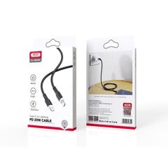 XO cable NB208A PD USB-C - Lightning 1,0 м 20 Вт black цена и информация | Кабели для телефонов | pigu.lt