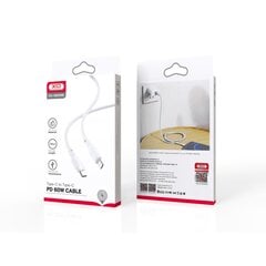 XO cable NB208B PD USB-C - USB-C 1,0 м 60W white цена и информация | Кабели для телефонов | pigu.lt