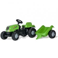 Pedalais minamas traktorius su priekaba Rolly Toys, žalias kaina ir informacija | Žaislai berniukams | pigu.lt