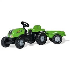 Pedalais minamas traktorius su priekaba Rolly Toys, žalias kaina ir informacija | Žaislai berniukams | pigu.lt