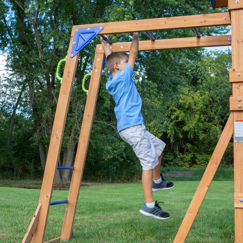 Didelė medinė žaidimų aikštelė - Backyard Discovery kaina ir informacija | Vaikų žaidimų nameliai | pigu.lt