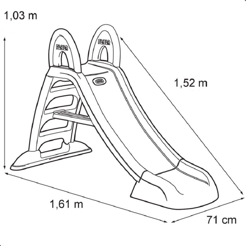 Sodo čiuožykla Feber, 152 cm kaina ir informacija | Čiuožyklos, laipiojimo kopetėlės | pigu.lt