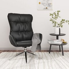 Poilsio kėdė, juodos spalvos, tikra oda kaina ir informacija | Lauko kėdės, foteliai, pufai | pigu.lt