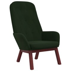 Poilsio kėdė, tamsiai žalios spalvos, aksomas kaina ir informacija | Lauko kėdės, foteliai, pufai | pigu.lt