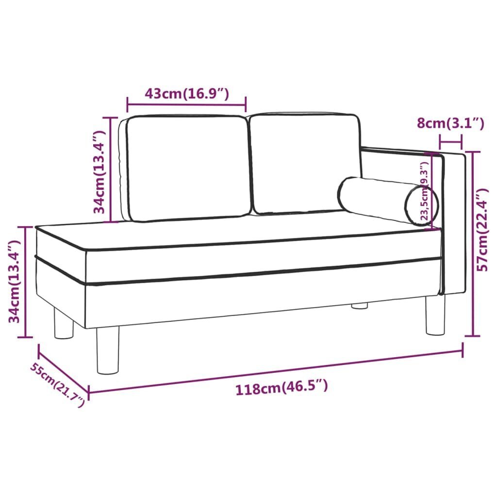 Dvivietė sofa, Dirbtinė oda, juoda kaina ir informacija | Sofos | pigu.lt