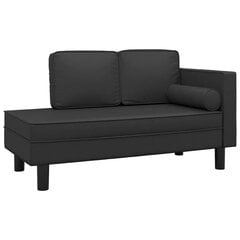 Dvivietė sofa, Dirbtinė oda, juoda kaina ir informacija | Sofos | pigu.lt