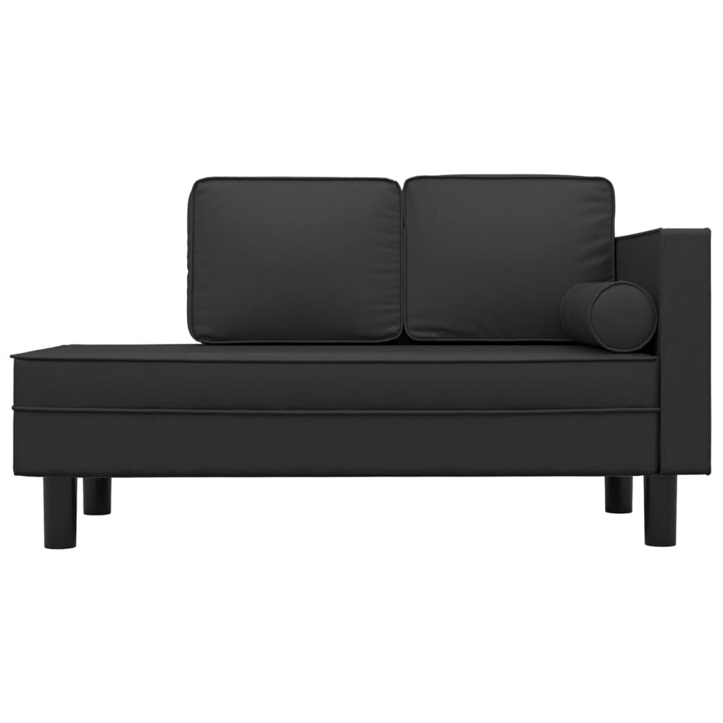 Dvivietė sofa, Dirbtinė oda, juoda kaina ir informacija | Sofos | pigu.lt