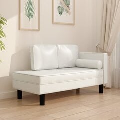 Dvivietė sofa–lova, Dirbtinė oda, kreminė spalva цена и информация | Диваны | pigu.lt