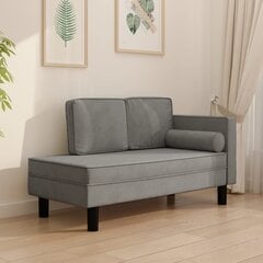 Dvivietė sofa-lova, Aksomas, šviesiai pilka цена и информация | Диваны | pigu.lt