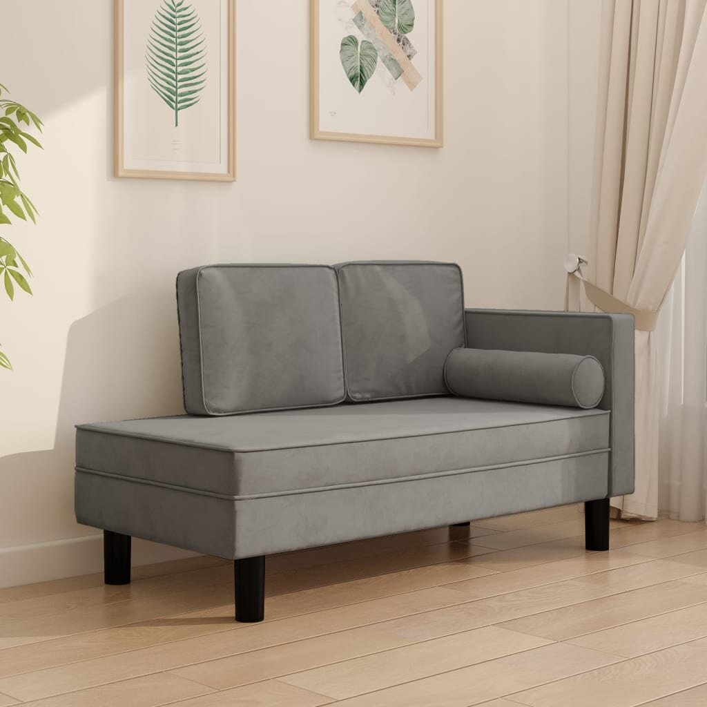 Dvivietė sofa-lova, Aksomas, šviesiai pilka цена и информация | Sofos | pigu.lt