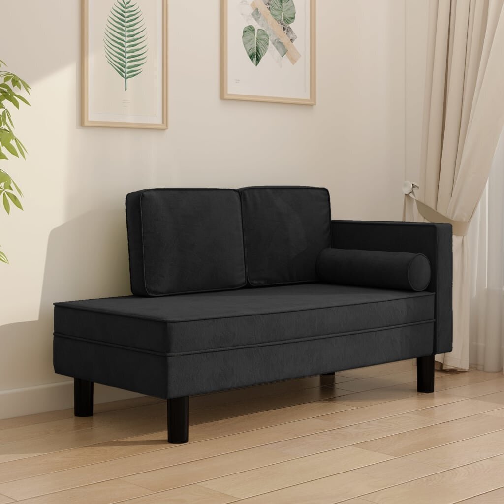 Dvivietė sofa-lova, Aksomas, juoda kaina ir informacija | Sofos | pigu.lt