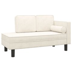 Dvivietė sofa-lova, Aksomas, kreminė spalva цена и информация | Диваны | pigu.lt