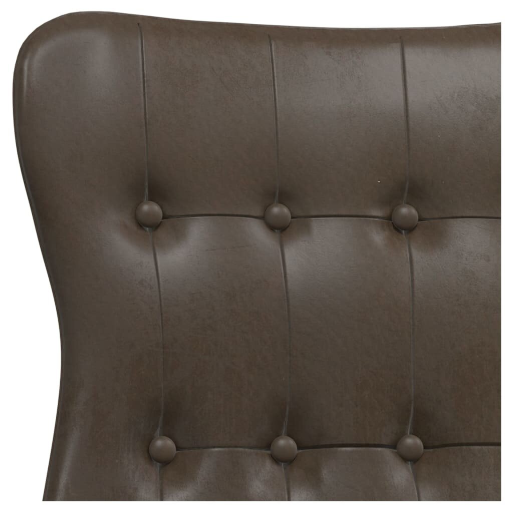Poilsio kėdė, rudos spalvos, dirbtinė oda, blizgi kaina ir informacija | Svetainės foteliai | pigu.lt
