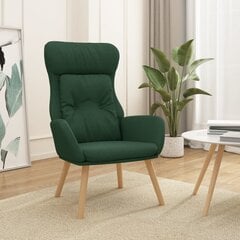 Poilsio kėdė, tamsiai žaliai spalvos, audinys цена и информация | Кресла в гостиную | pigu.lt