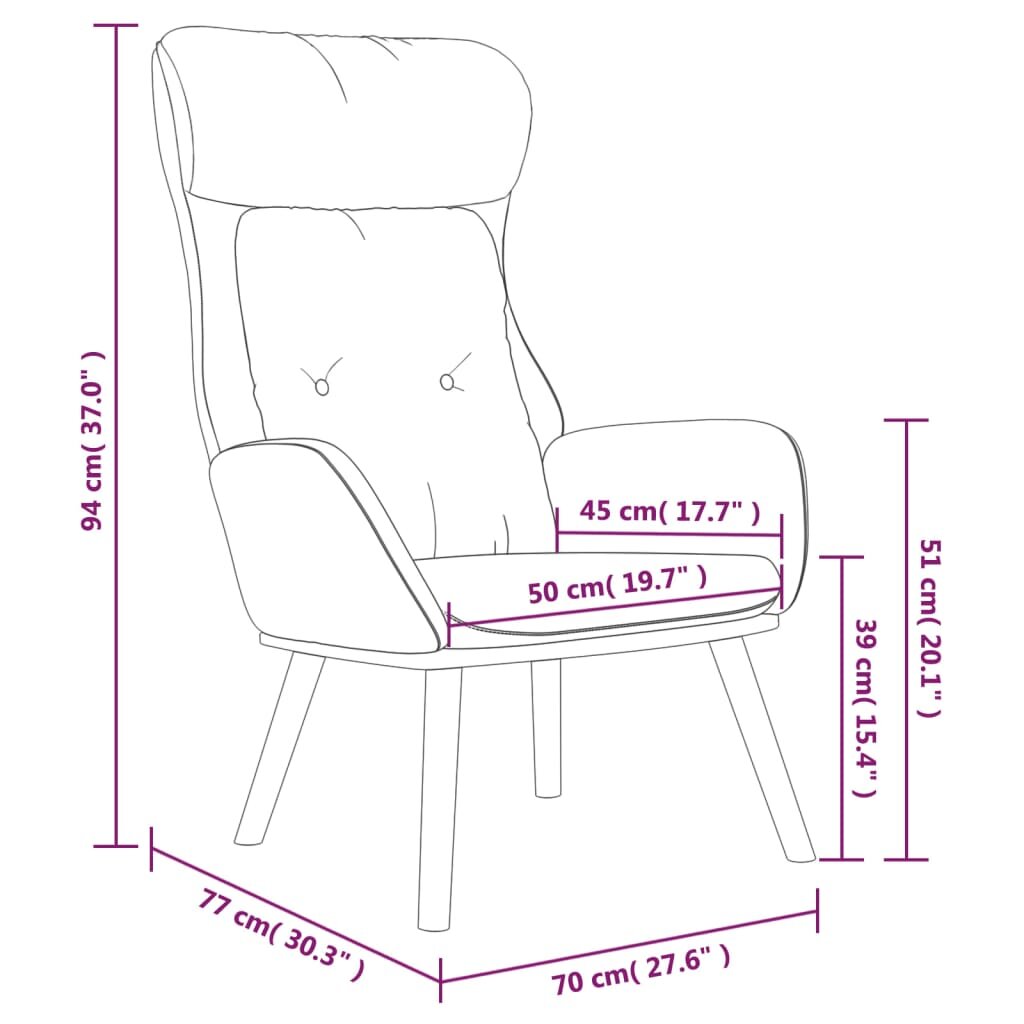 Poilsio kėdė, juodos spalvos, audinys цена и информация | Svetainės foteliai | pigu.lt