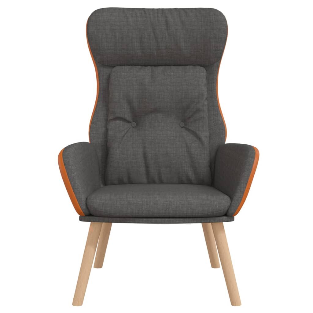 Poilsio kėdė, tamsiai pilkos spalvos, audinys ir PVC kaina ir informacija | Svetainės foteliai | pigu.lt