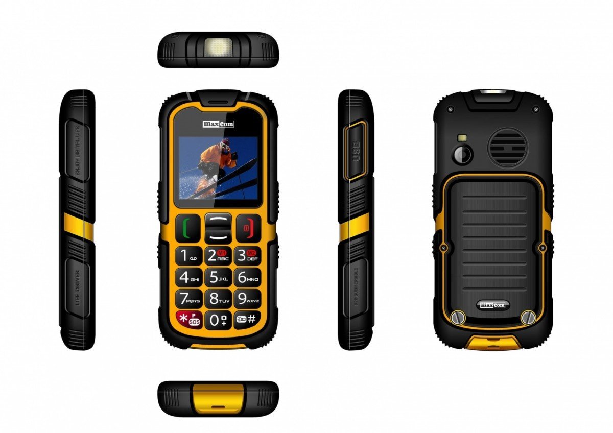 Maxcom MM910, Dual SIM, ENG, Black/Yellow kaina ir informacija | Mobilieji telefonai | pigu.lt