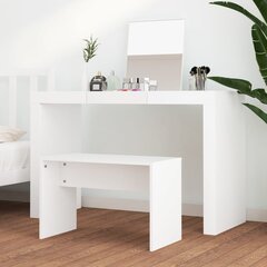 Kosmetinio staliuko kėdutė, balta, 70x35x45cm, apdirbta mediena kaina ir informacija | Batų spintelės, lentynos ir suolai | pigu.lt