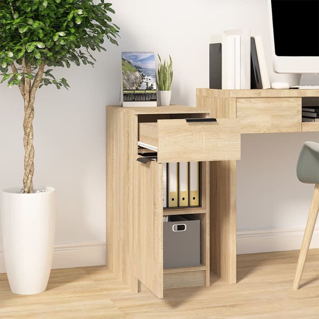 Rašomojo stalo spintelė, ąžuolo, 33,5x50x75cm, apdirbta mediena kaina ir informacija | Svetainės spintelės | pigu.lt