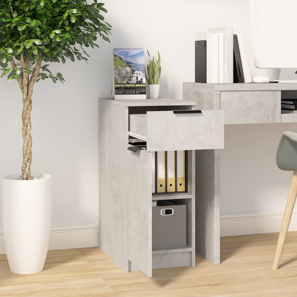 Rašomojo stalo spintelė, pilka, 33,5x50x75cm, apdirbta mediena kaina ir informacija | Svetainės spintelės | pigu.lt