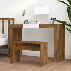 Kosmetinio staliuko kėdutė, dūminio ąžuolo, 70x35x45cm, mediena kaina ir informacija | Batų spintelės, lentynos ir suolai | pigu.lt